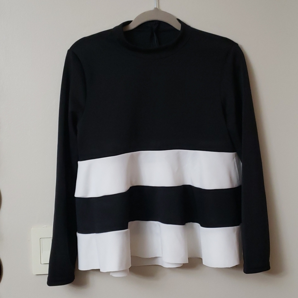 Striped peplum blouse